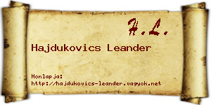 Hajdukovics Leander névjegykártya
